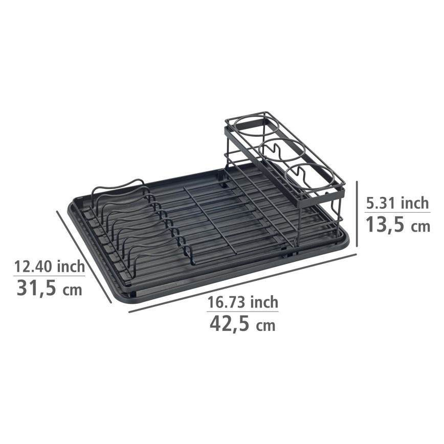 WENKO 54798100 - Scurgător de vase AMY 42,5x31,5 cm negru
