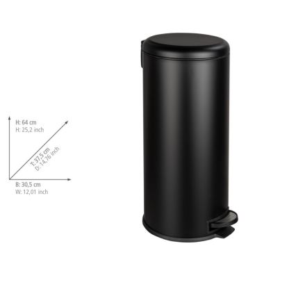 WENKO 54915100 - Coș LEMAN 30,5 x 64 cm, negru