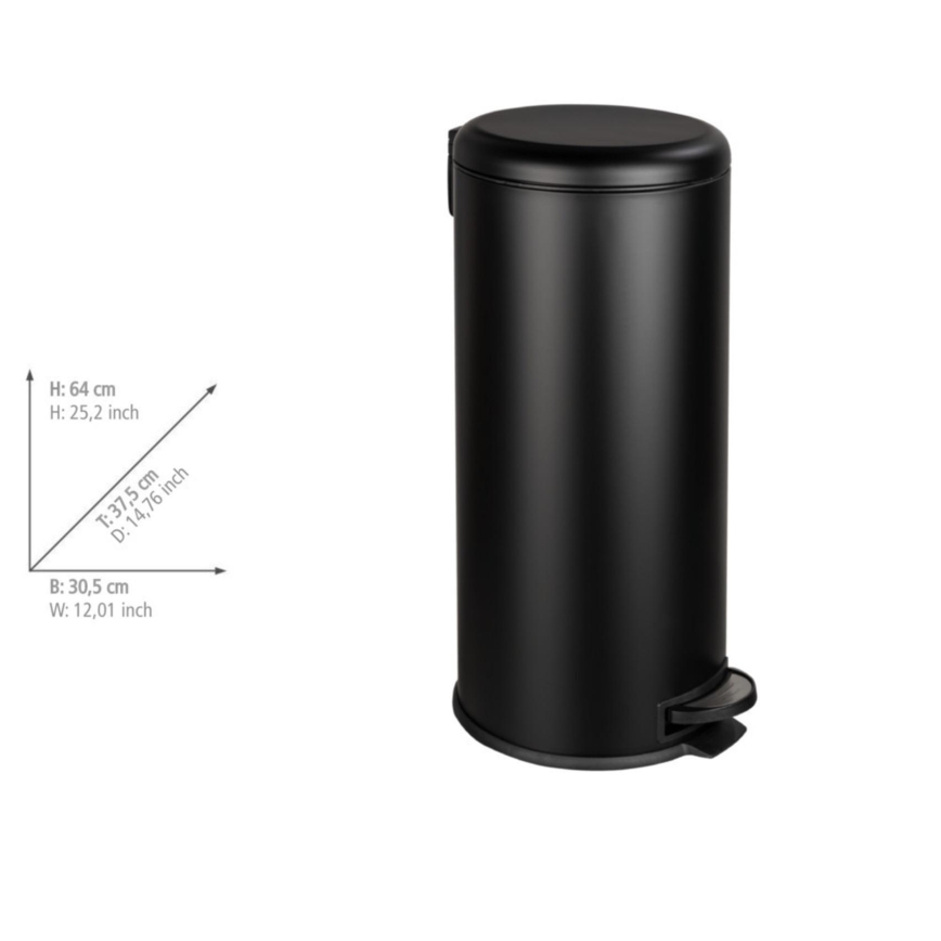 WENKO 54915100 - Coș LEMAN 30,5 x 64 cm, negru