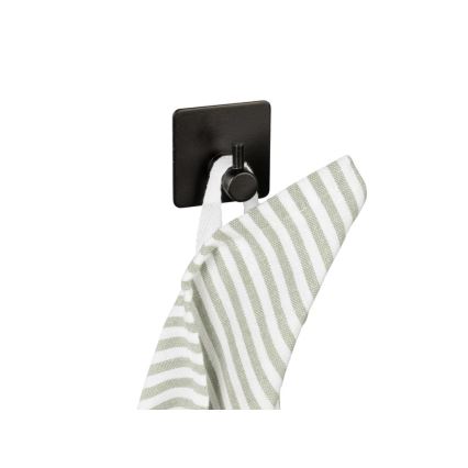 WENKO 55009100-Cârlig BLACK OUTDOOR KITCHEN 4,5x4,5 cm inox/negru