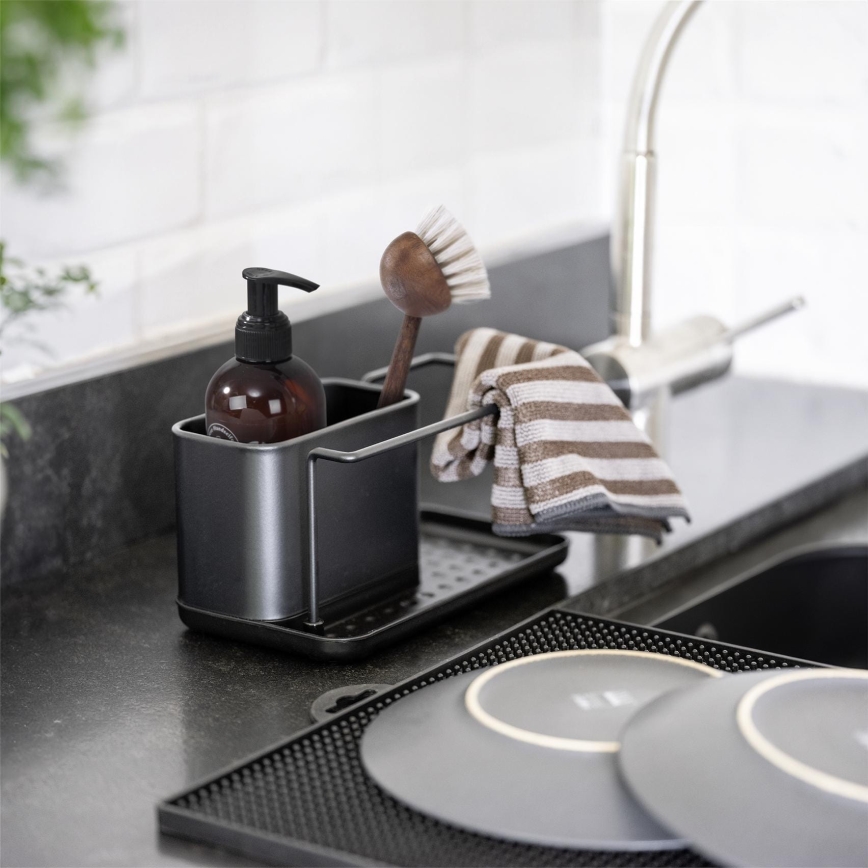 WENKO 55078100 - Organizator pentru bucătărie de exterior BLACK, 21x12 cm, inox/negru