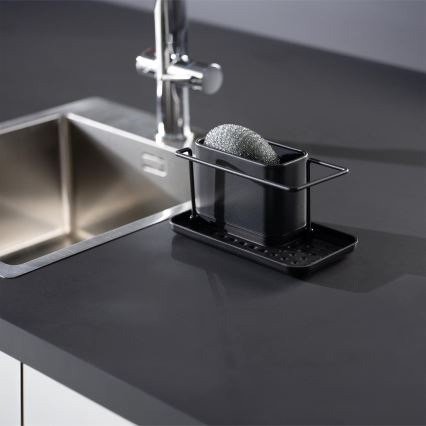 WENKO 55078100 - Organizator pentru bucătărie de exterior BLACK, 21x12 cm, inox/negru