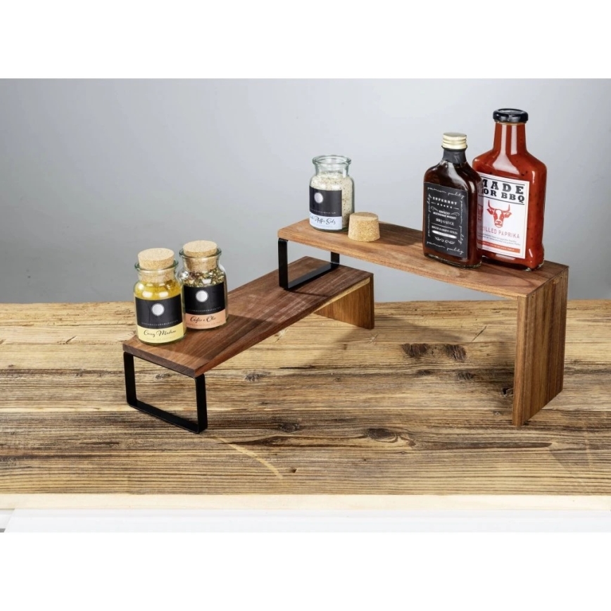 WENKO 55097100-Poliță BLACK OUTDOOR KITCHEN 36x16 cm maro/negru