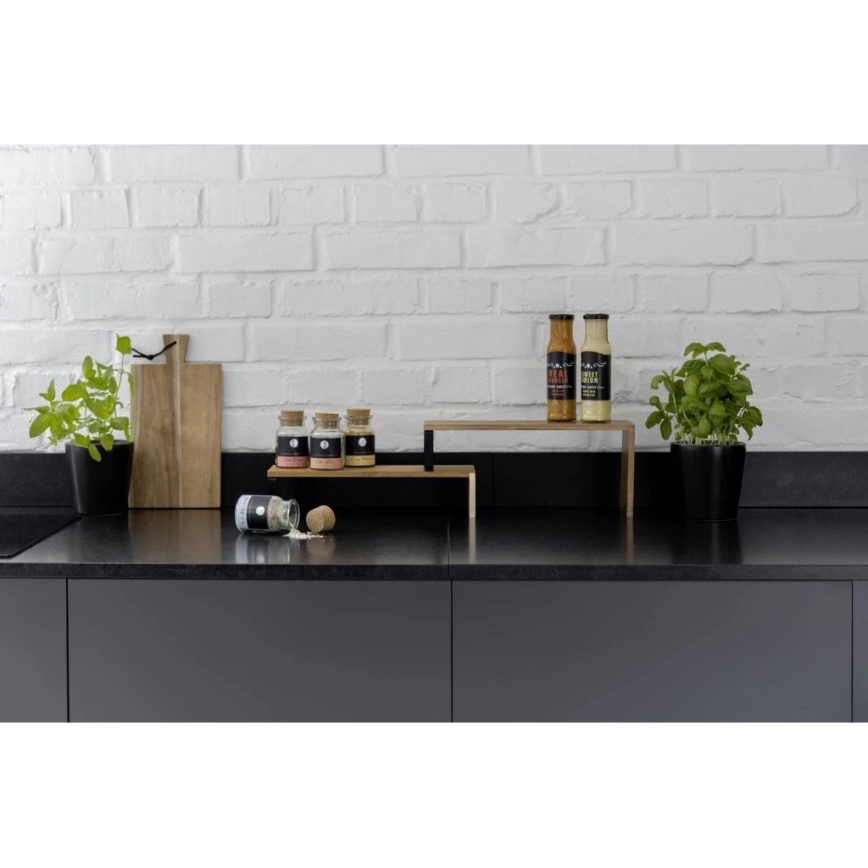 WENKO 55097100-Poliță BLACK OUTDOOR KITCHEN 36x16 cm maro/negru
