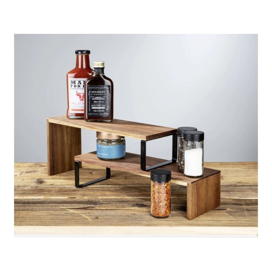 WENKO 55097100-Poliță BLACK OUTDOOR KITCHEN 36x16 cm maro/negru