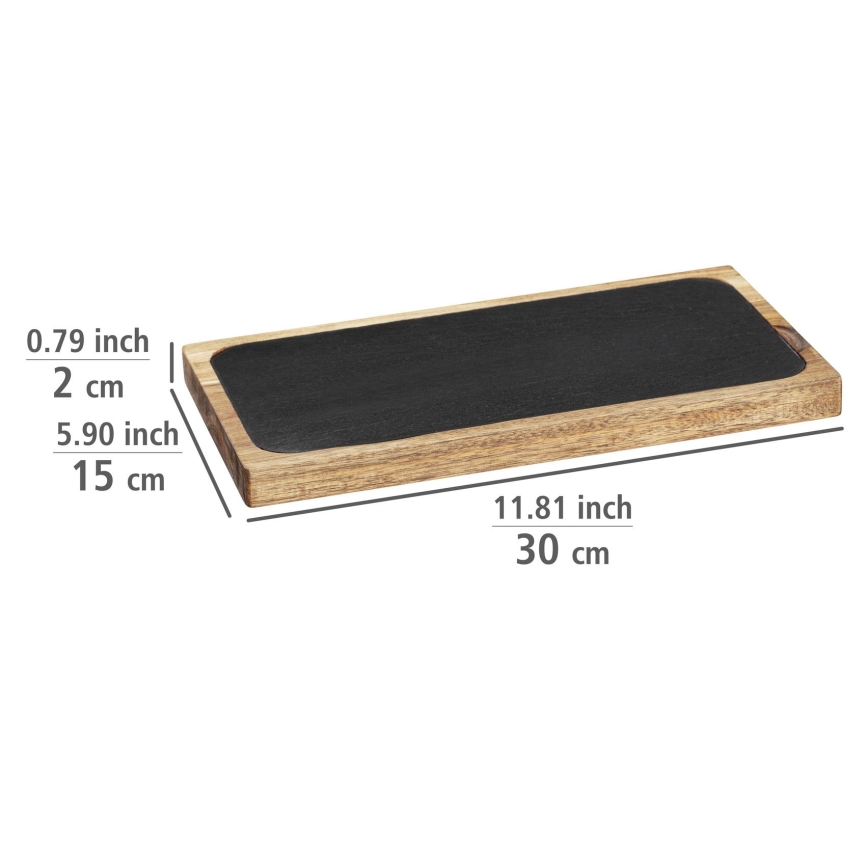WENKO 55103100 - Tocător BLACK OUTDOOR KITCHEN, 30 x 15 cm, maro/gri