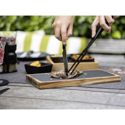 WENKO 55103100 - Tocător BLACK OUTDOOR KITCHEN, 30 x 15 cm, maro/gri