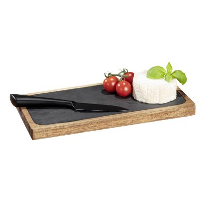 WENKO 55103100 - Tocător BLACK OUTDOOR KITCHEN, 30 x 15 cm, maro/gri