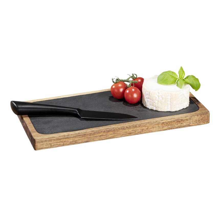 WENKO 55103100 - Tocător BLACK OUTDOOR KITCHEN, 30 x 15 cm, maro/gri