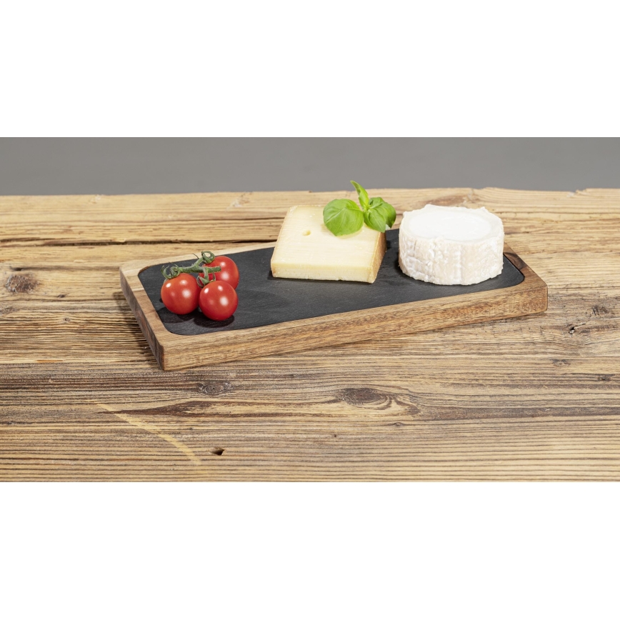 WENKO 55103100 - Tocător BLACK OUTDOOR KITCHEN, 30 x 15 cm, maro/gri