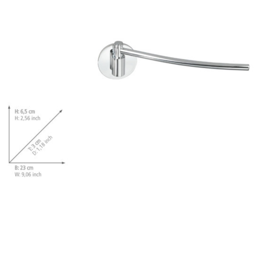 WENKO 5639100 - Suport pentru prosoape de bucătărie TURBO-LOC KÜCHE, 23 x 6,5 cm, inox/argintiu