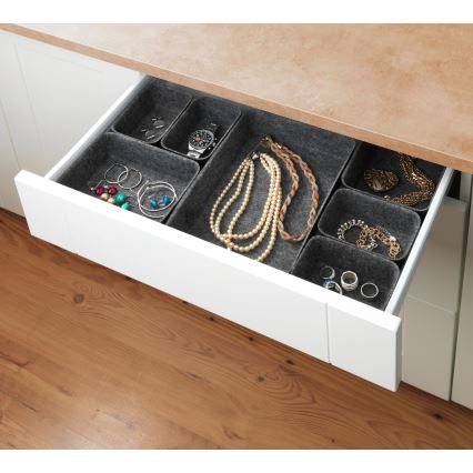 WENKO 64502100 - Organizator pentru sertar FELT 28,5x20 cm gri