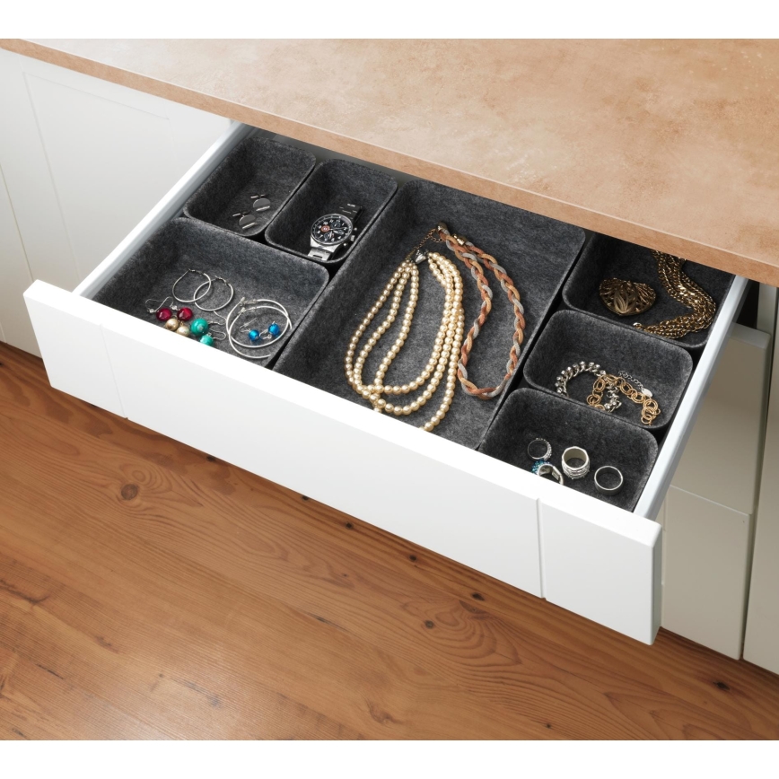 WENKO 64502100 - Organizator pentru sertar FELT 28,5x20 cm gri