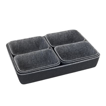 WENKO 64502100 - Organizator pentru sertar FELT 28,5x20 cm gri