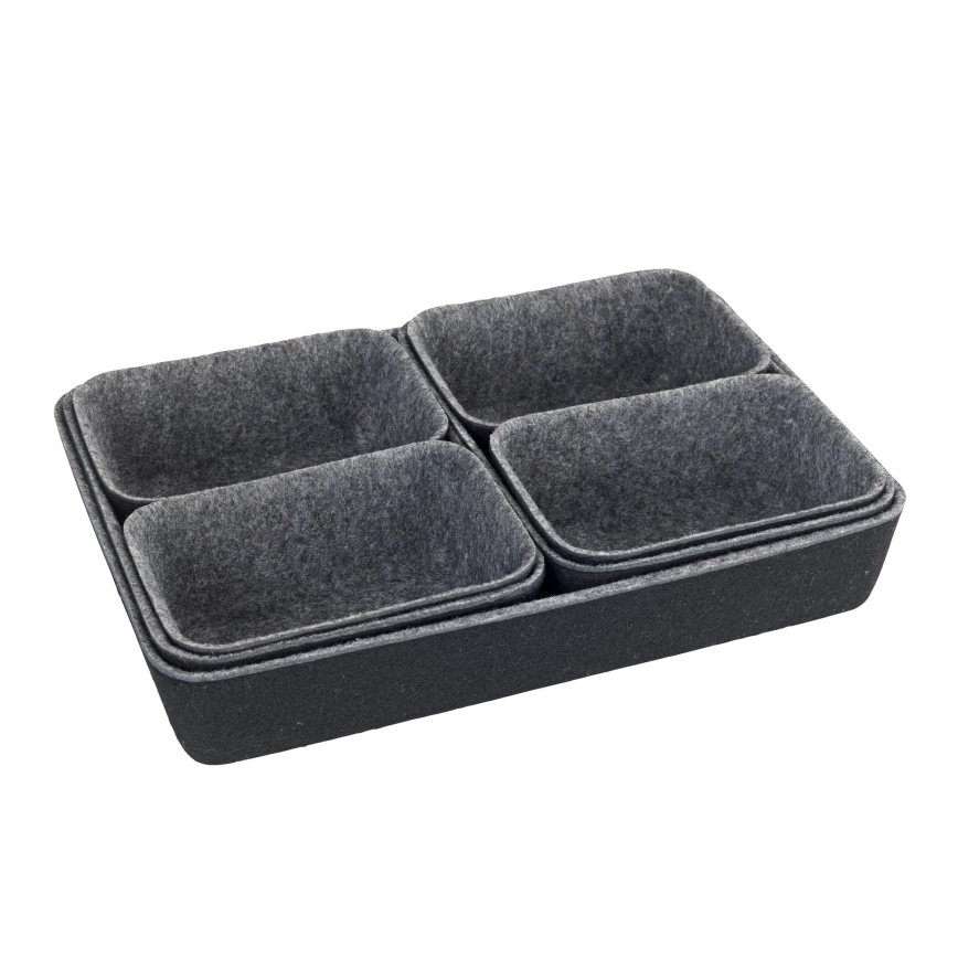 WENKO 64502100 - Organizator pentru sertar FELT 28,5x20 cm gri