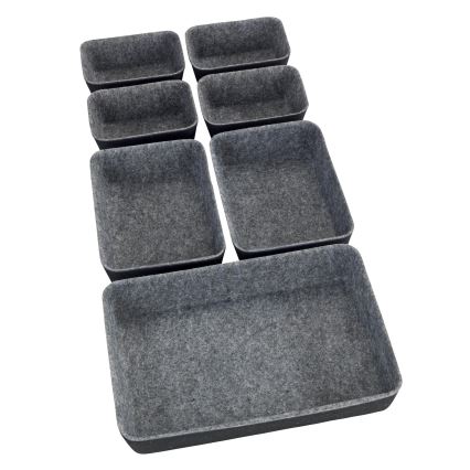 WENKO 64502100 - Organizator pentru sertar FELT 28,5x20 cm gri