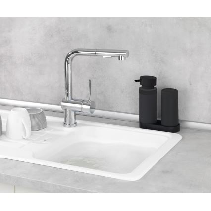 WENKO 69753800 - Organizator EASY SQUEEZ-E, 15 x 18 cm, negru