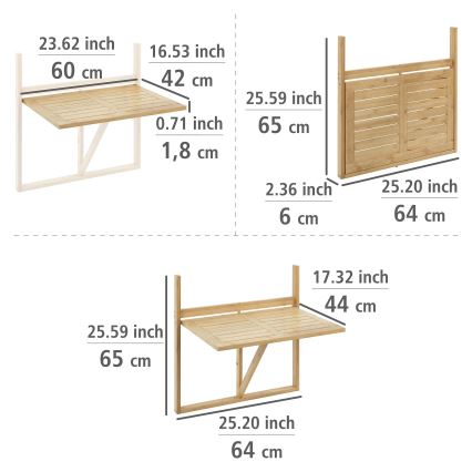 WENKO 69806800 - Masă WAIKIKI 64x65 cm alb/maro