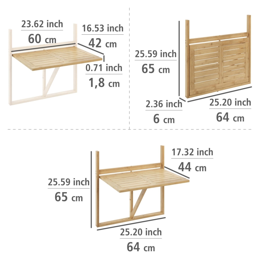 WENKO 69806800 - Masă WAIKIKI 64x65 cm alb/maro