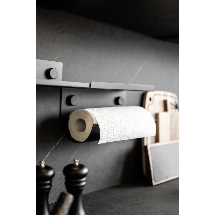 WENKO 71144800 - Suport pentru role JET 30x15 cm, negru