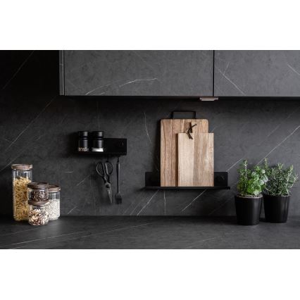 WENKO 71146800 - Set borcănașe pentru condimente JET, 40 x 7,5 cm, negru