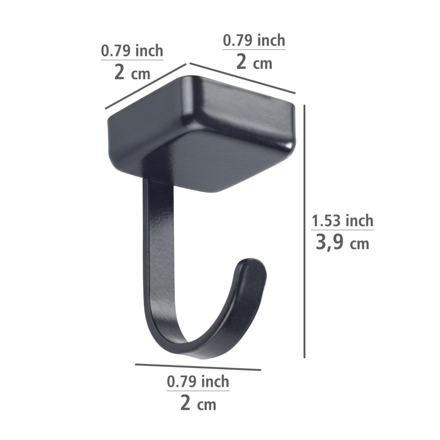 WENKO 71149800 - Cârlige JET 2,2x3,9 cm negru/argintiu