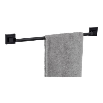 WENKO 71445800 - Bară pentru prosoape VACUUM-LOC QUADRO ED 60,5x6 cm negru