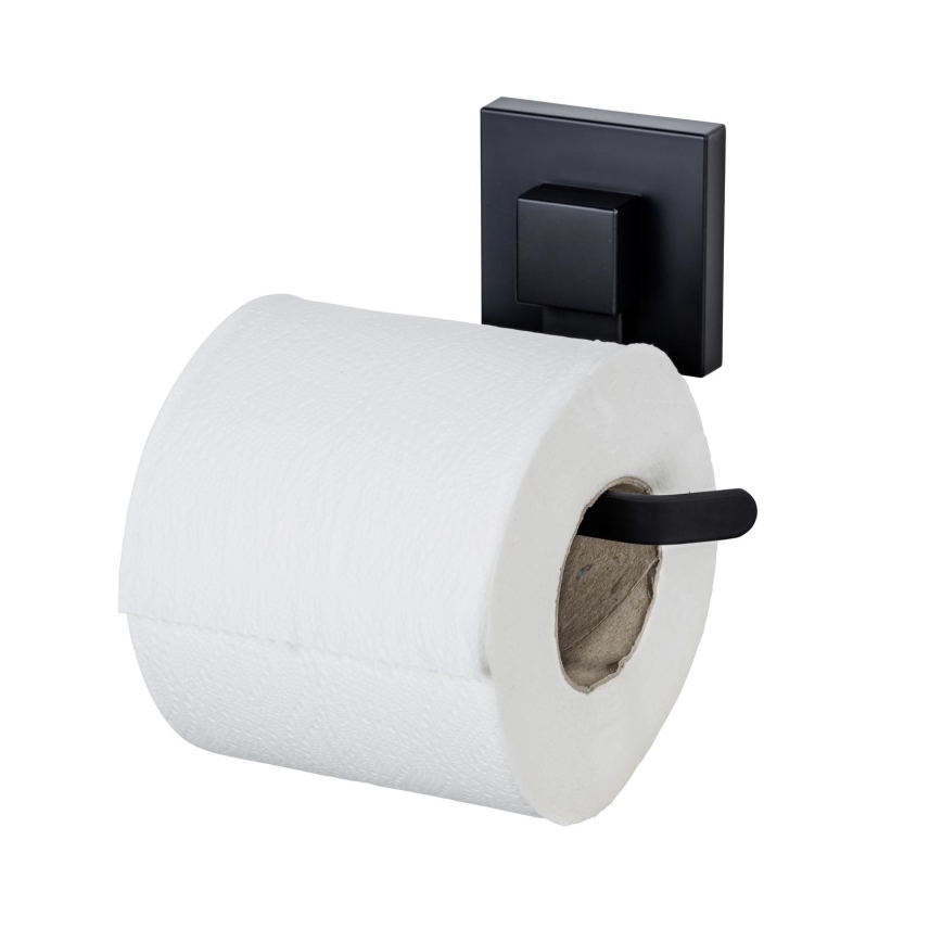 WENKO 71447800 - Suport pentru hârtie igienică VACUUM-LOC QUADRO ED, 14 x 11 cm, negru