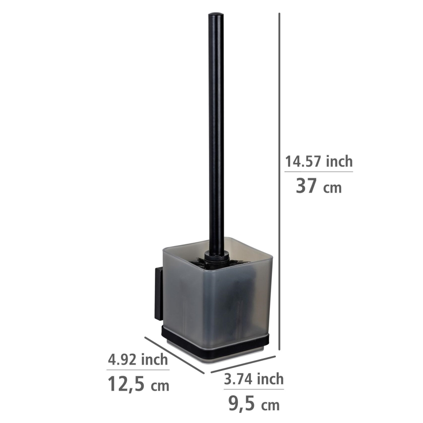 WENKO 71450800 - Set WC VACUUM-LOC QUADRO ED 9,5 x 37 cm, negru