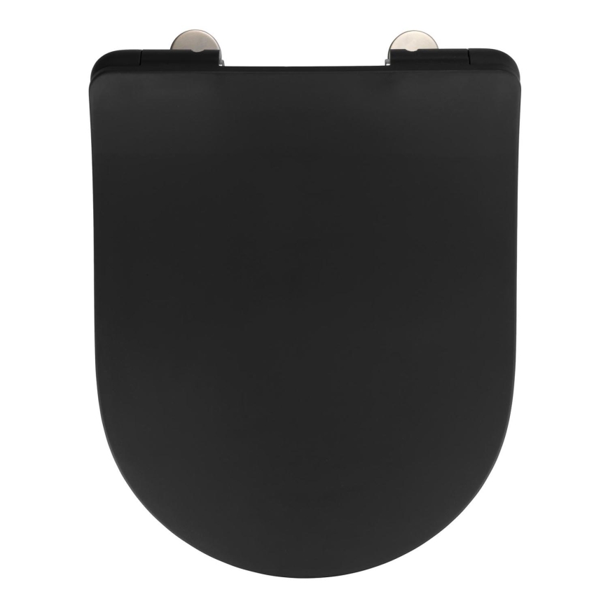 WENKO Capac WC SEDILO 23827100-WC, 45,2 x 36,2 cm, negru/argintiu