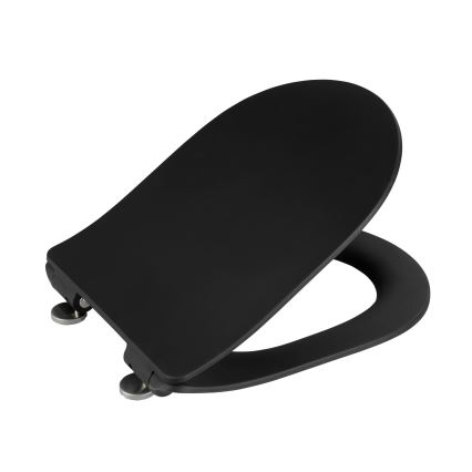 WENKO Capac WC SEDILO 23827100-WC, 45,2 x 36,2 cm, negru/argintiu