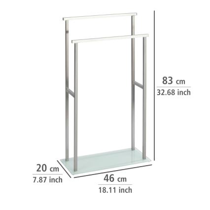 WENKO DEBAR Suport pentru prosoape, 20 x 83 cm, inox satinat, alb - 23438100