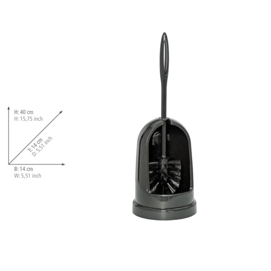 WENKO - Perie WC Standard, 14 x 40 cm, neagră (24637100)