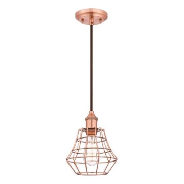 Westinghouse 6105240 - Lustru pe cablu NATHAN 1xE27/60W/230V Ø 19 cm, finisaj cupru
