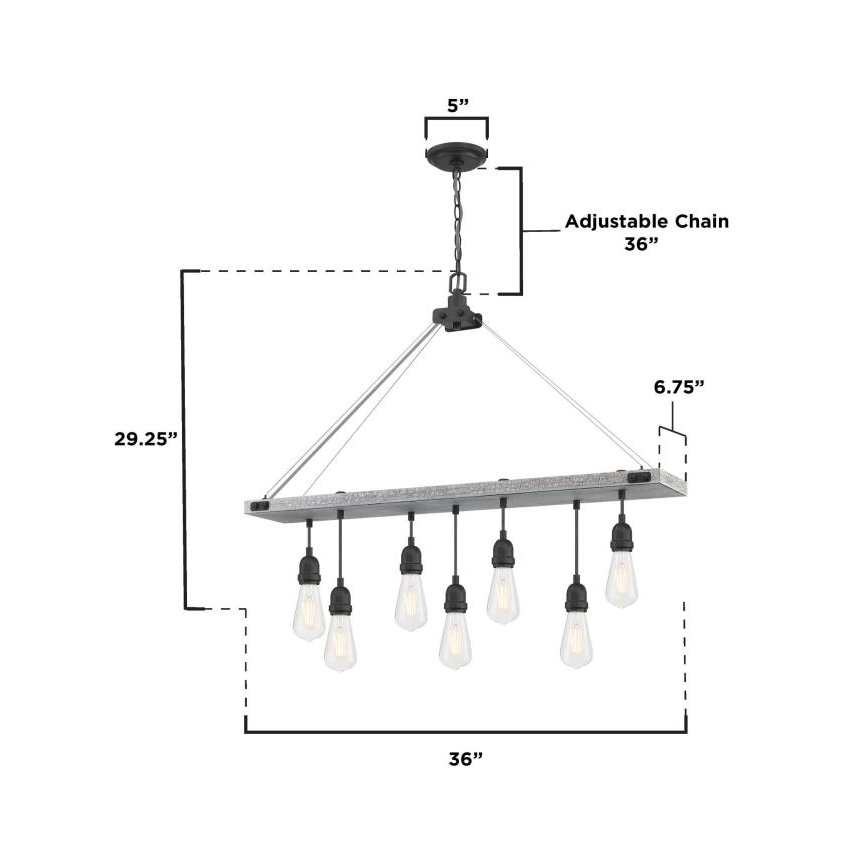Westinghouse 6116440 - Candelabru suspendat pe lanț ASHWOOD 7xE27/60W/230V