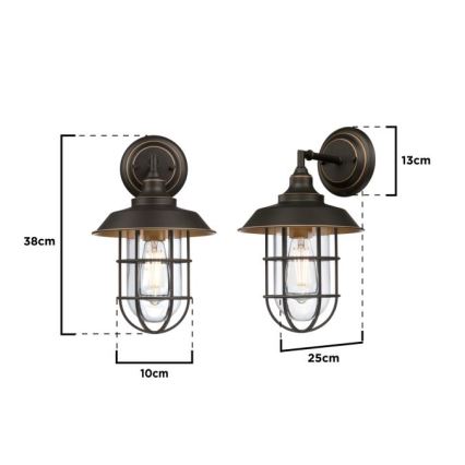 Westinghouse 6121640 - Lampă LED de perete pentru exterior IRON HILL 1xE27/60W/230V IP44