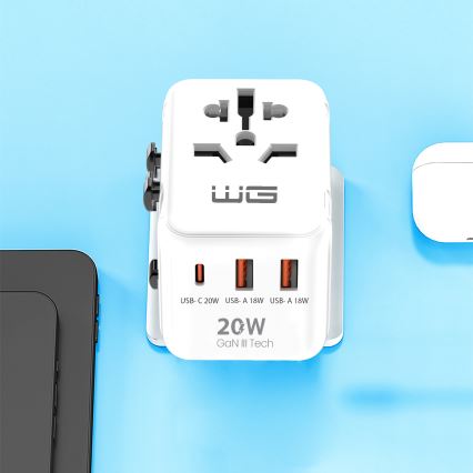 Winner Group - Adaptor de călătorie cu încărcare rapidă Power Delivery 20W, alb