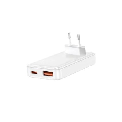 Winner Group - Adaptor de încărcare GaN 30W, 1x USB-A + 1x USB-C, alb