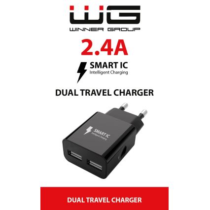 Winner Group - Adaptor de încărcare 2xUSB-A 12W negru