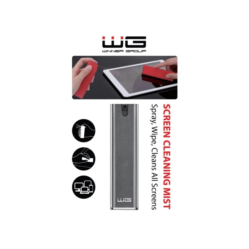 Winner Group - Curățător de ecran 2-în-1, negru