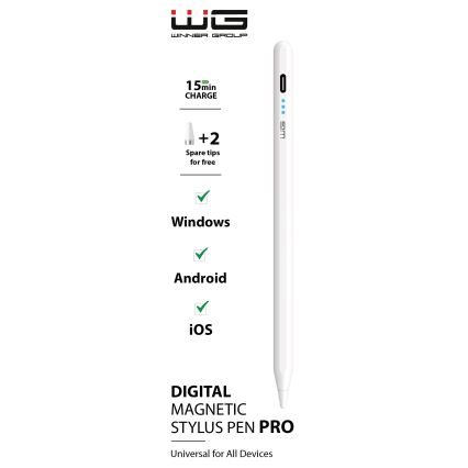 Winner Group - Stylus cu atingere magnetică alb, 100 mAh