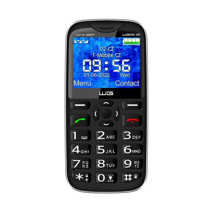 Winner Group - Telefon mobil pentru seniori, 1600 mAh, negru