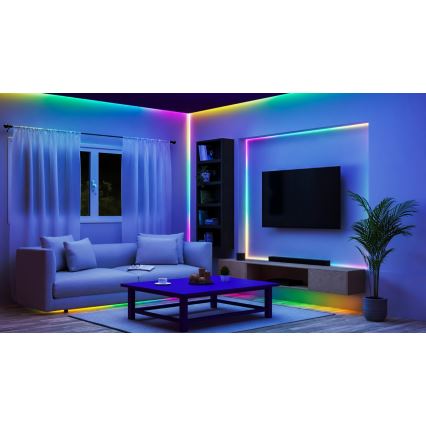 WiZ - Bandă LED RGBIC reglabilă 10m LED/21W/230V 2700-6500K Wi-Fi