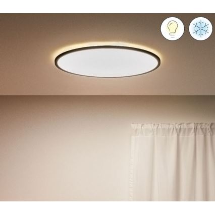 WiZ - Plafonier LED reglabil SUPERSLIM LED/32W/230V 2700-6500K Wi-Fi negru