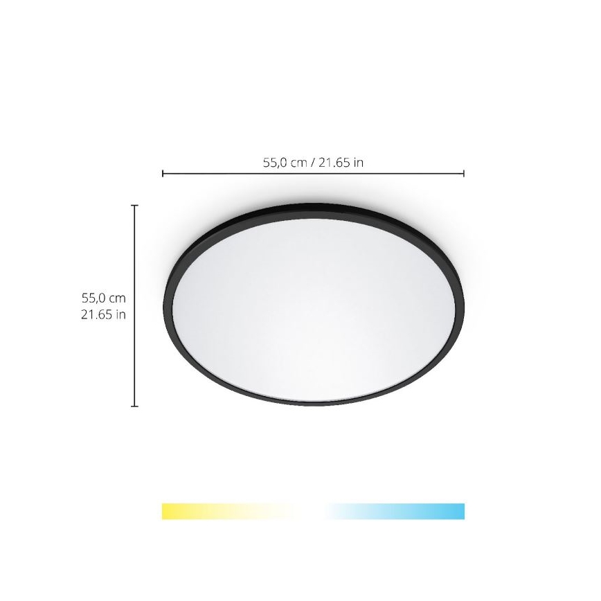 WiZ - Plafonier LED reglabil SUPERSLIM LED/32W/230V 2700-6500K Wi-Fi negru