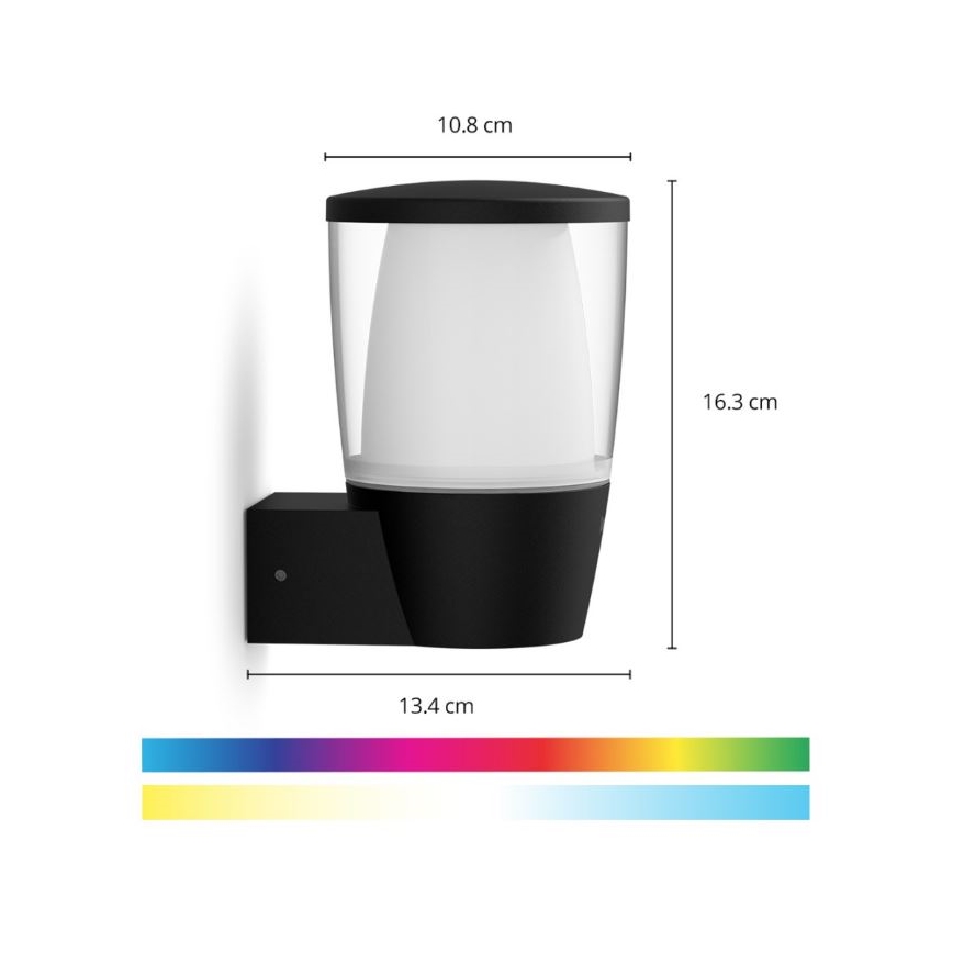 WiZ - Lampă de perete LED RGBW reglabilă pentru exterior ELPAS LED/8,5W/230V 2700–5000K IP44 Wi-Fi