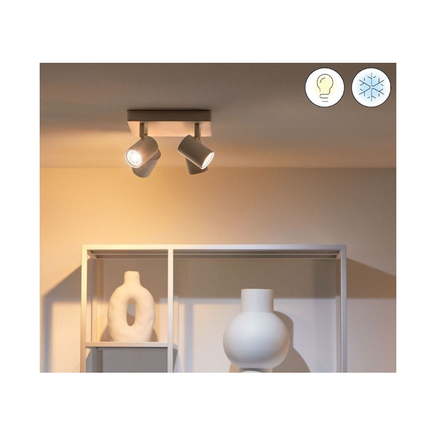 WiZ - Spot LED RGBW reglabil IMAGEO 4xGU10/4,9W/230V 2200-6500K Wi-Fi CRI 90 alb
