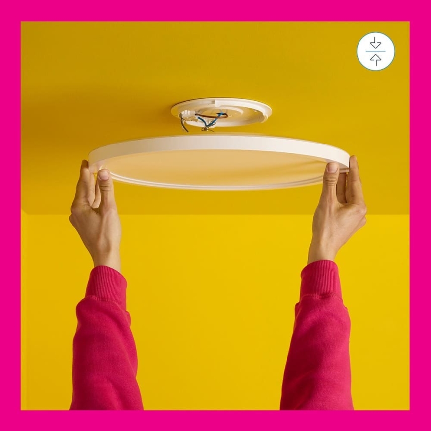 WiZ - Plafonier LED RGB dimabil SUPERSLIM LED/22W/230V 2700-6500K Wi-Fi alb