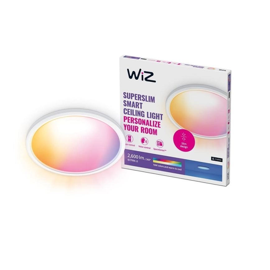 WiZ - Plafonier LED RGB dimabil SUPERSLIM LED/22W/230V 2700-6500K Wi-Fi alb