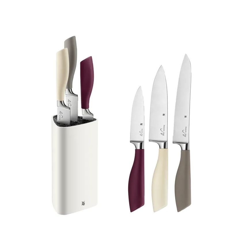 WMF - Set de cuțite de bucătărie ELEMENTS, 4 piese, cu suport